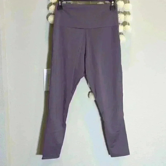 Purple Slate Onzie High Waist EUC leggings crisscross cutout leg detail M/L 22" - Picture 2 of 6